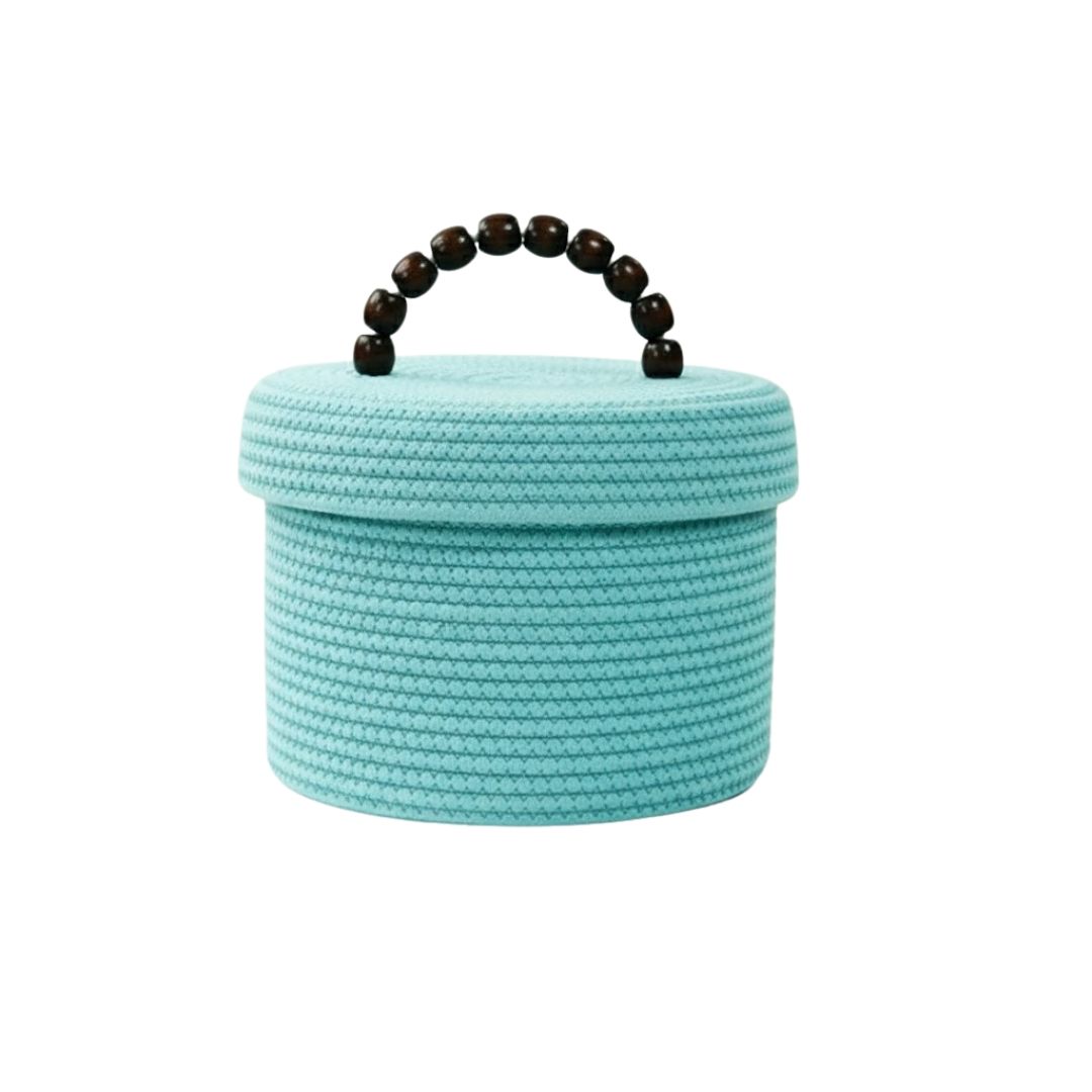 Beaded Basket: Stylish Eco-Friendly Storage Solution